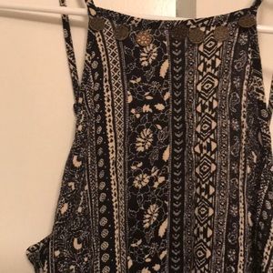 Black and white patterned romper